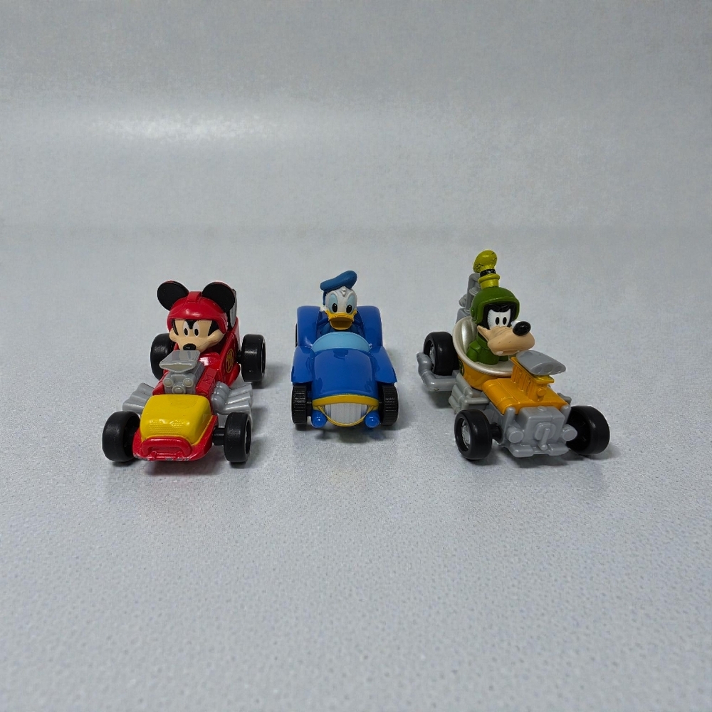 Disney Mickey Mouse Roadster Goofy Donald Duck Toy Car Lot of 3